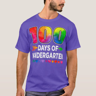 100 Days Of Kindergarten Heart Tie Dye 100Th Day O T-Shirt
