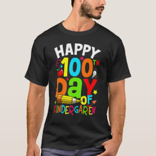 100 Days Of Kindergarten Kids Cute Happy 100th Day T-Shirt