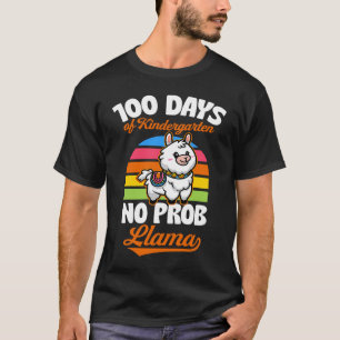 100 Days Of Kindergarten No Prob Llama Cute Animal T-Shirt