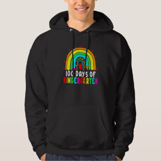 100 Days Of Kindergarten Rainbow 100th Day School  Hoodie