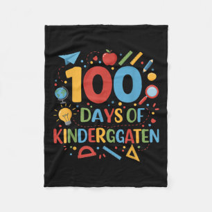 100 Days Of Kindergarten School 100th Days Of Fleece Blanket