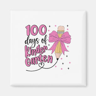 100 Days Of Kindergarten School Girls Coquette Magnet