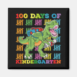 100 Days Of Kindergarten T Rex Dinosaur School Magnet