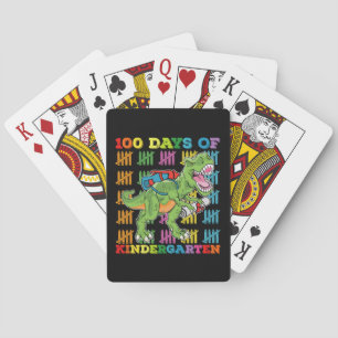100 Days Of Kindergarten T Rex Dinosaur School Playing Cards