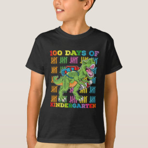100 Days Of Kindergarten T Rex Dinosaur School T-Shirt