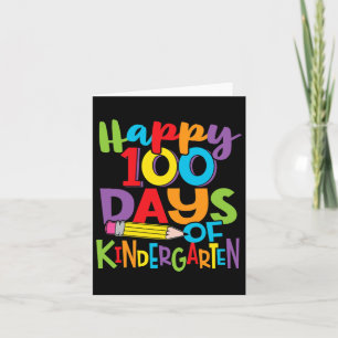 100 Days Of Kindergarten Teacher And Kids Colourfu Card