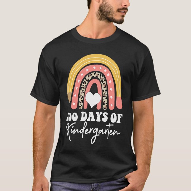 100 Days Of Kindergarten Teacher Appreciation T-Shirt (Front)