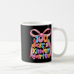 100 Days Of Kindergarten Teacher Coquette Bow Girl Coffee Mug