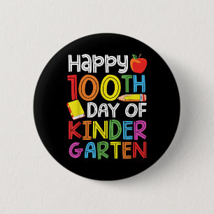 100 Days Of Kindergarten Teacher Kids 100th Days 6 Cm Round Badge