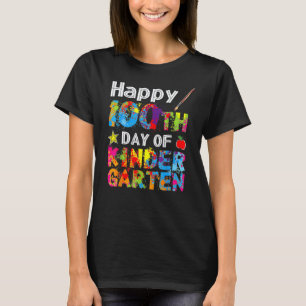 100 Days Of Kindergarten Teacher Students Kids Boy T-Shirt
