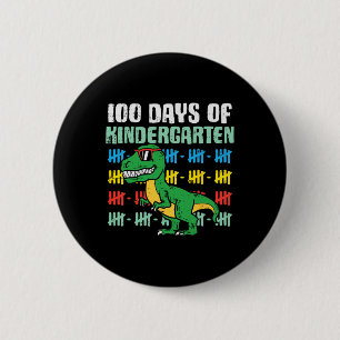 100 days of kindergarten trex dinosaur 100th day s 6 cm round badge