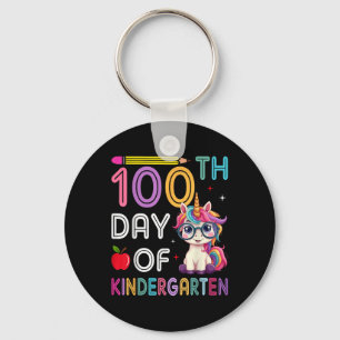 100 Days Of Kindergarten Unicorn 100th Day Of Key Ring