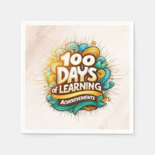 100 Days of Learning Achievements Fun Milestones Napkin