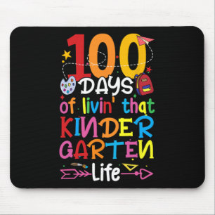 100 Days Of Living That Kindergarten Life Boy Girl Mouse Pad