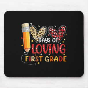 100 Days Of Loving First Grade Heart 100th Day Of Mouse Pad