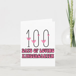 100 Days Of Loving Kindergarten Heart Teacher Vale Card