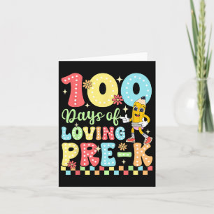 100 Days Of Loving Pre-k Teacher Kids Celebration  Card