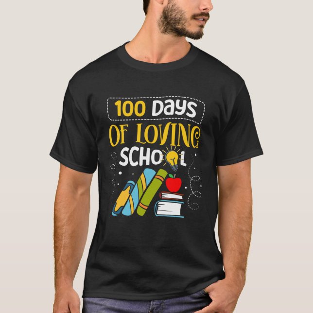 100 Days Of Loving School Leopard 100th Day Teache T-Shirt (Front)