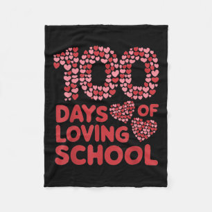100 Days Of Loving School Teacher Women 100th Day Fleece Blanket