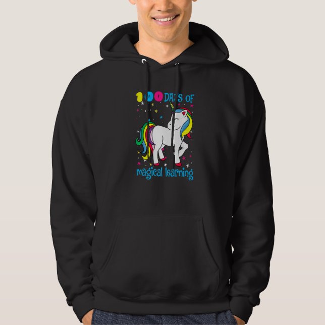 100 Days Of Magical Learning 100th Day Of School U Hoodie (Front)