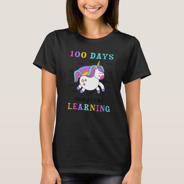 100 Days Of Magical Learning 100th Day Of School U T-Shirt (Front)