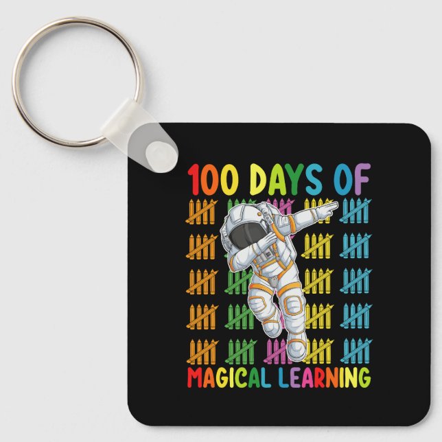 100 Days Of Magical Learning Astronaut School Key Ring (Front)