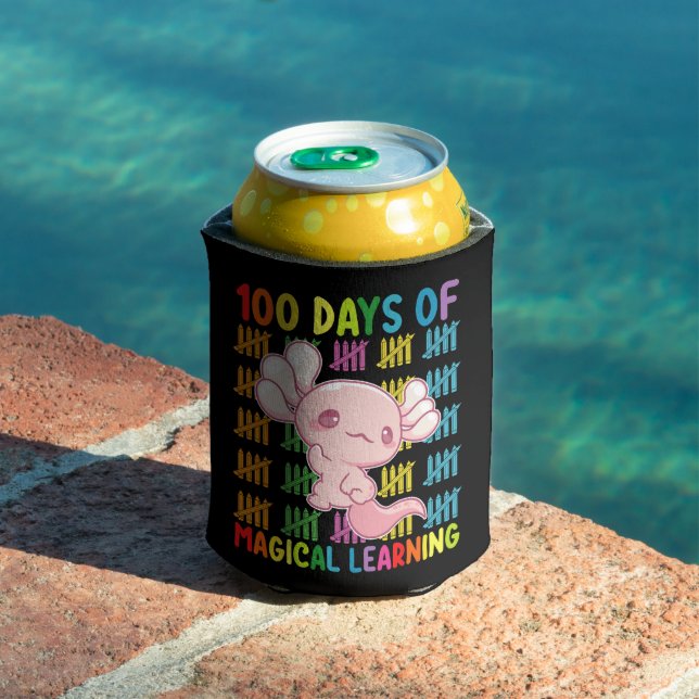 100 Days Of Magical Learning Axolotl School Can Cooler (In Situ Pool)