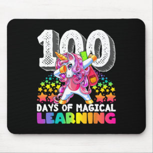 100 days of magical learning dabbing unicorn gift mouse pad