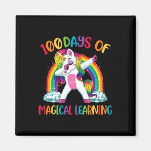 100 days of magical learning dabbing unicorn girls magnet