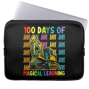 100 Days Of Magical Learning Excavator School Laptop Sleeve