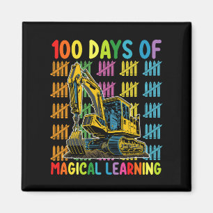 100 Days Of Magical Learning Excavator School Magnet