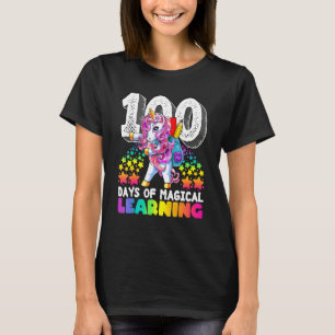 100 Days Of Magical Learning Flossing Unicorn For T-Shirt