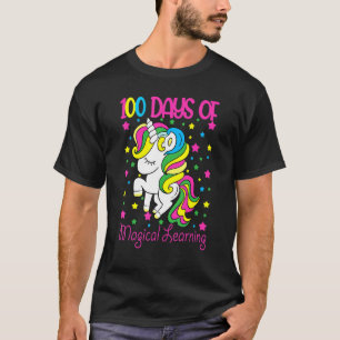 100 Days of Magical Learning School  Unicorn Girl  T-Shirt