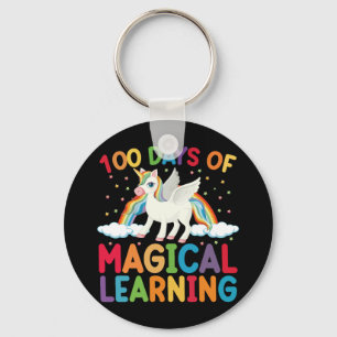 100 Days Of Magical Learning School Unicorn Girls  Key Ring