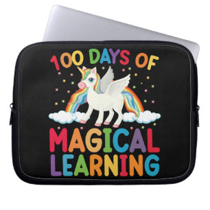 100 Days Of Magical Learning School Unicorn Girls  Laptop Sleeve