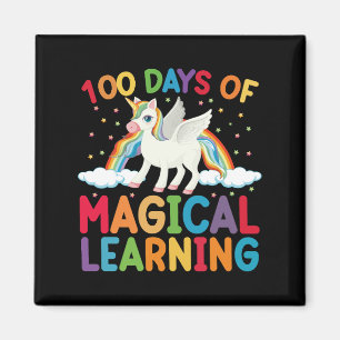 100 Days Of Magical Learning School Unicorn Girls  Magnet