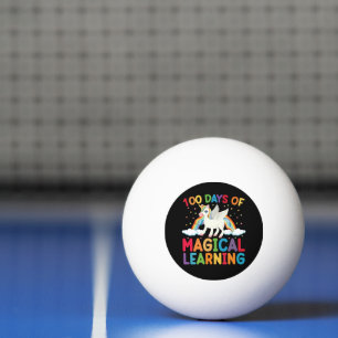 100 Days Of Magical Learning School Unicorn Girls  Ping Pong Ball