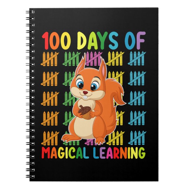 100 Days Of Magical Learning Squirrel School Notebook (Front)