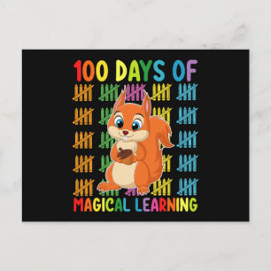 100 Days Of Magical Learning Squirrel School Postcard