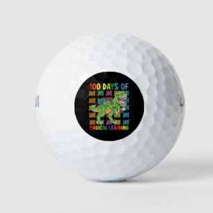 100 Days Of Magical Learning T Rex Dinosaur School Golf Balls