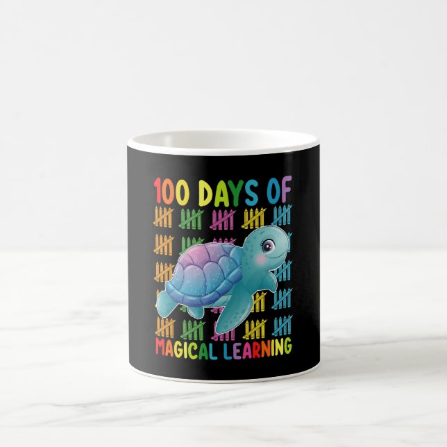 100 Days Of Magical Learning Turtle School Coffee Mug (Center)