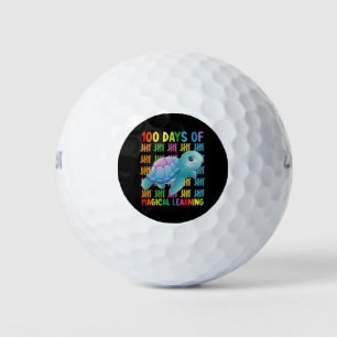 100 Days Of Magical Learning Turtle School Golf Balls