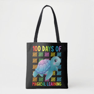 100 Days Of Magical Learning Turtle School Tote Bag