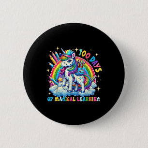 100 Days Of Magical Learning Unicorn 100th Day 6 Cm Round Badge