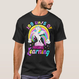 100 Days Of Magical Learning Unicorn Rainbow Stude T-Shirt