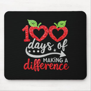 100 Days Of Making A Difference Apple Heart Teache Mouse Pad