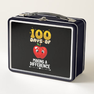 100 Days Of Making A Difference Apple Metal Lunch Box