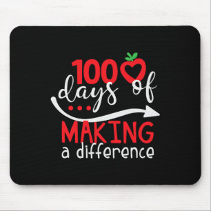 100 Days Of Making A Difference Fun School Graphic Mouse Pad