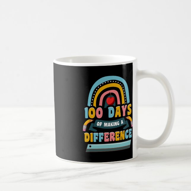 100 Days Of Making A Difference Rainbow Kids Teach Coffee Mug (Right)