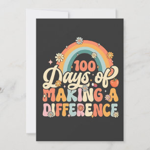 100 Days of Making a Difference Rainbow Teaching  Thank You Card